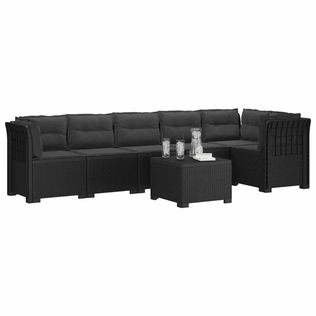 Divano da Giardino 6 Posti con Cuscini Aspetto Rattan PP 3444123