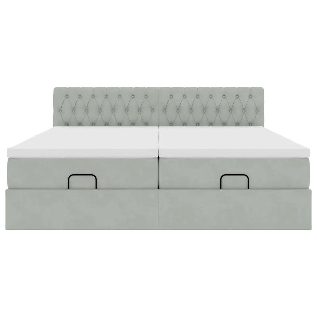 Struttura Letto Pouf con Materassi 180x200 cm Velluto 3312092