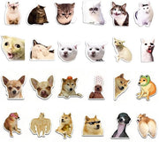 Magnetizzatori per frigorifero, 24 pezzi, emoji per gatti e cani, magnetizzatore per frigorifero, gatti carini, animali carini, magnetizzatori per frigorifero per frigorifero, ufficio, lavagna.