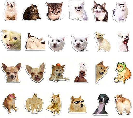 Magnetizzatori per frigorifero, 24 pezzi, emoji per gatti e cani, magnetizzatore per frigorifero, gatti carini, animali carini, magnetizzatori per frigorifero per frigorifero, ufficio, lavagna.