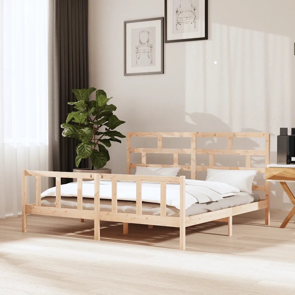 Giroletto-Struttura Letto in Legno Massello di Pino 200x200 cm 804423
