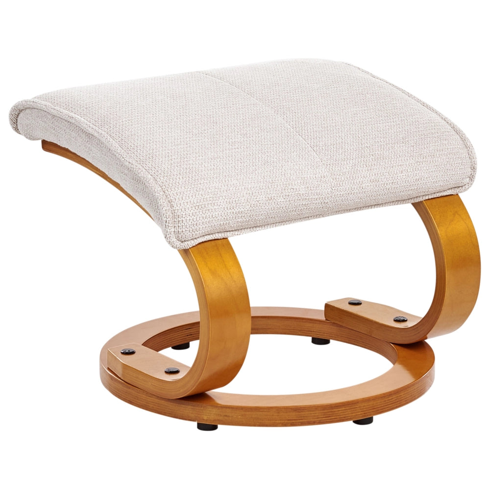 Poltrona reclinabile moderna in tessuto beige chiaro con poggiapiedi Riscaldamento massaggiante design retrò