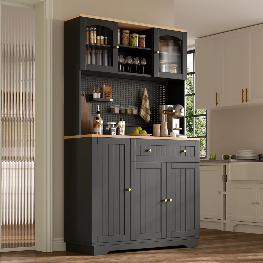 Mobile Armadio con Ante Ripiani Regolabili ¨C Minimal ¨C Nero Multiuso 103.5x40x180 cm