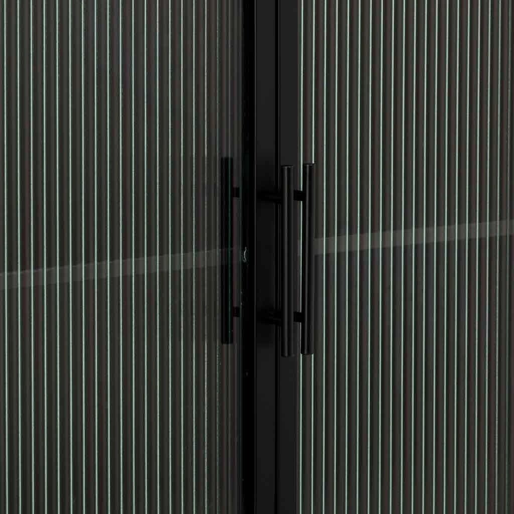 Vetrina in metallo nero con 4 ante cm 80x38,5x161h