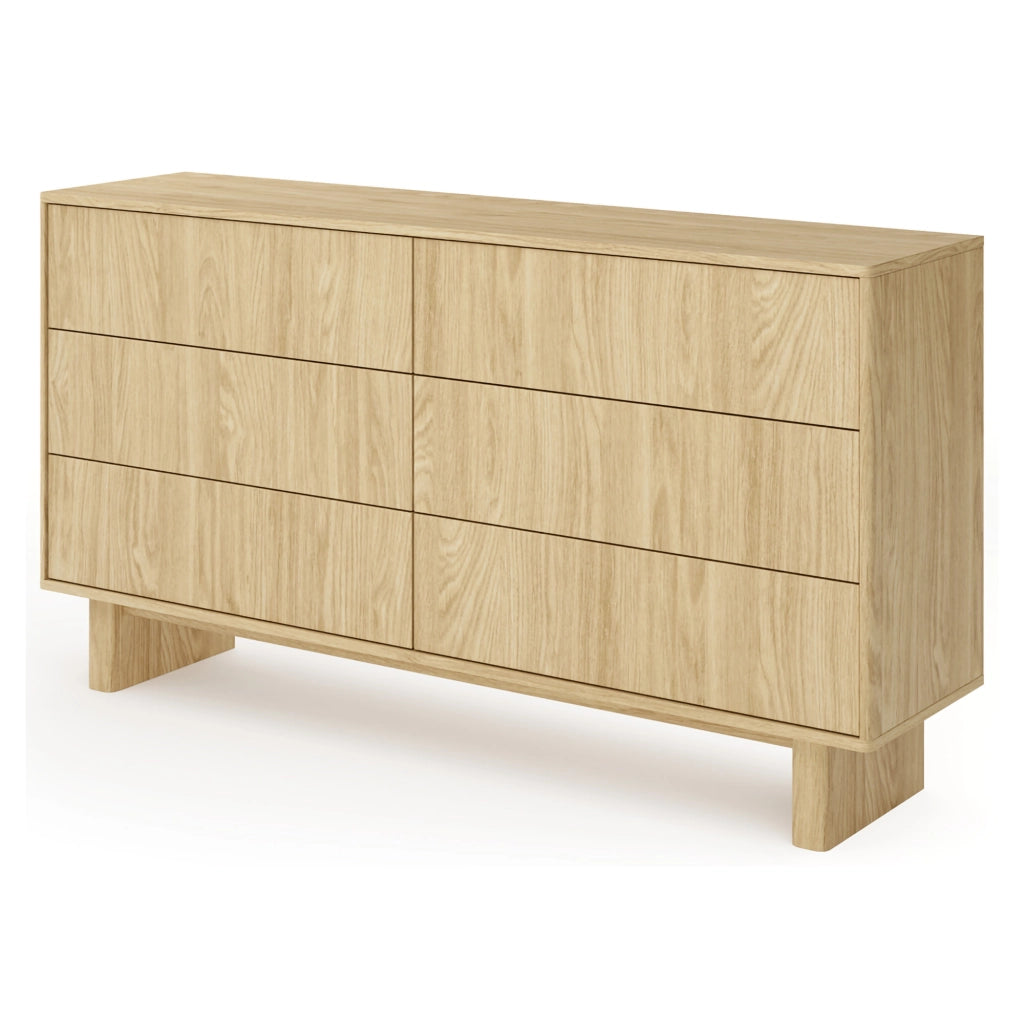 Madia Hasimi, Credenza 6 Cassetti, 154x38x83h cm Marrone Rovere