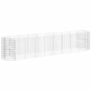 Aiuola rialzata in gabbione di ferro zincato 500 x 100 x 100 cm Argento 02_0039922