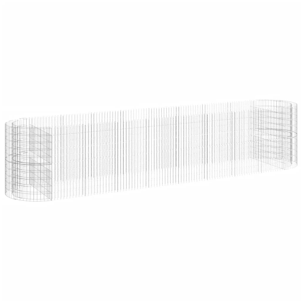 Aiuola rialzata in gabbione di ferro zincato 500 x 100 x 100 cm Argento 02_0039922
