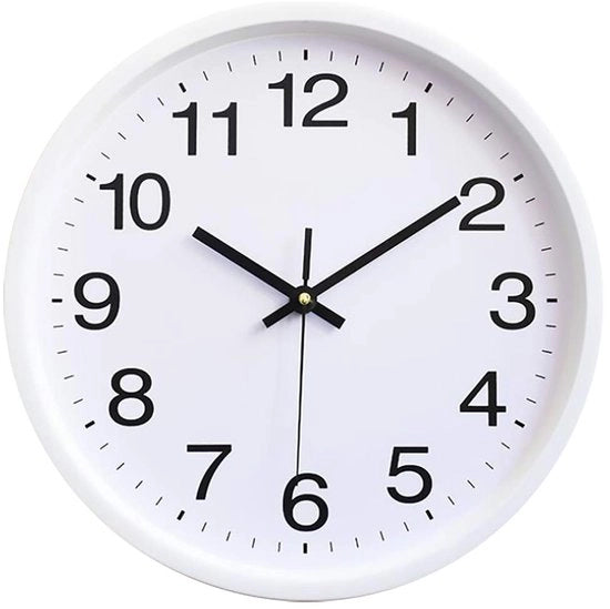 Orologio da Parete Silenzioso 30cm con Quadrante in Cristallo, senza Suono di Goccia, adatto per Soggiorno, Camera dei Bambini, Cucina, Esterno (Frammento in Legno Bianco)