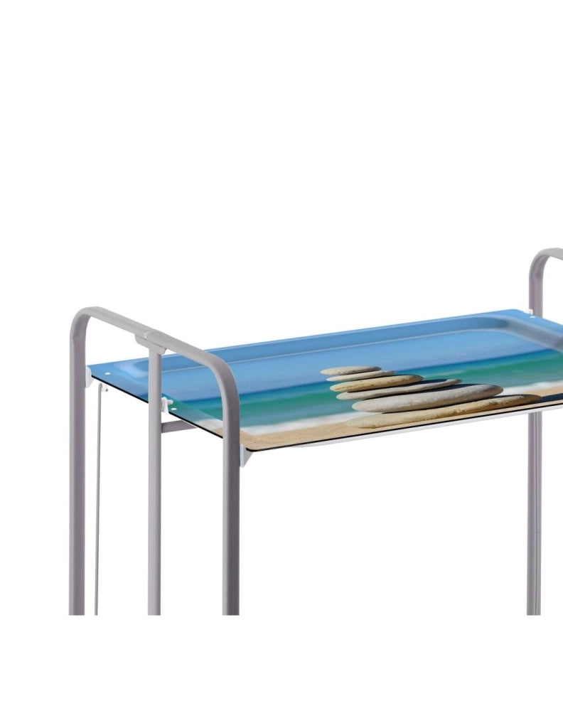 Carrello da cucina pieghevole grigio con ruote BAUHAUS 2 ripiani