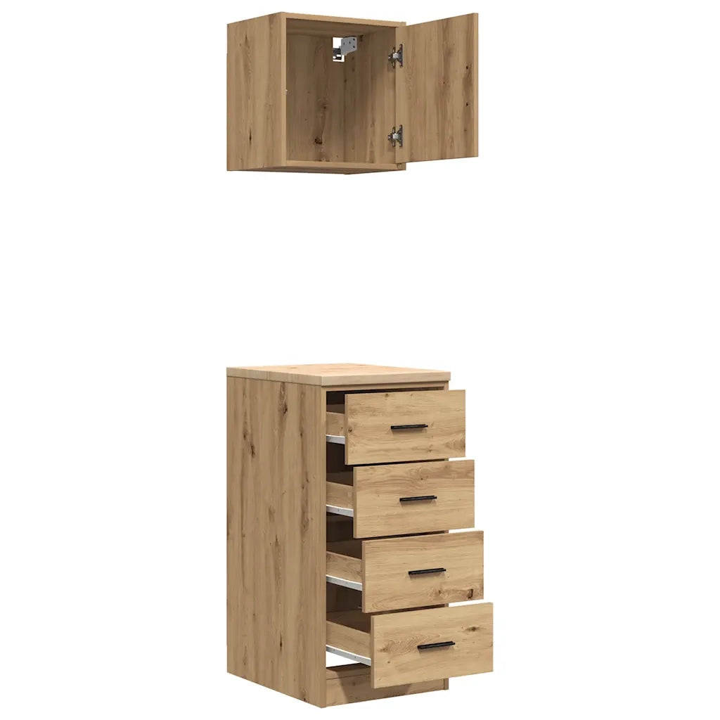 Armadi da Garage 2 pz Rovere Artigianale in Legno Multistrato CFW7261560
