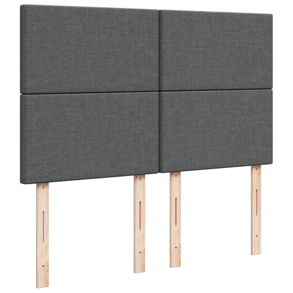 Giroletto a Molle con Materasso Grigio Scuro 140x190 cm Tessuto 3290477