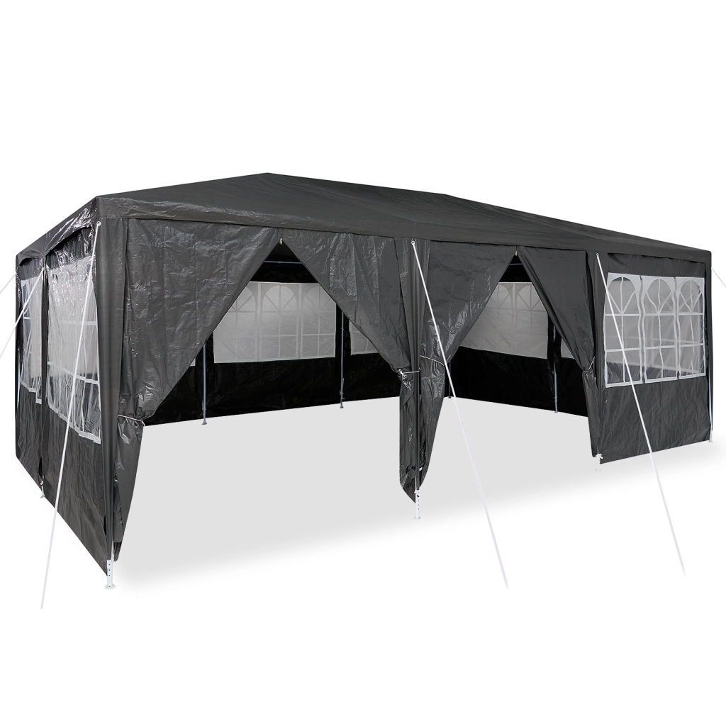 Tenda da festa con 10 pareti laterali Antracite 6x4 m PE