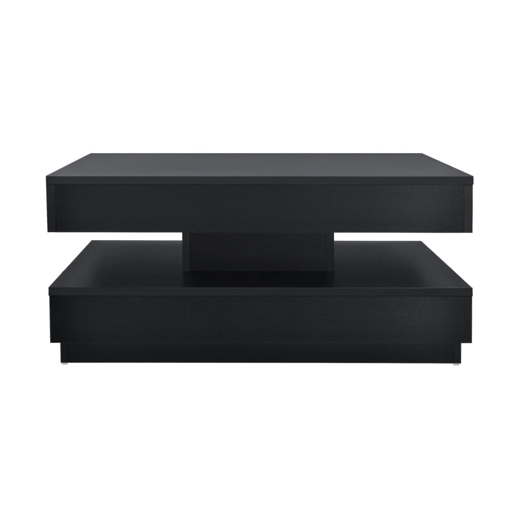 Tavolino con piano girevole pannello in fibra di legno 76 x 76 cm nero 03_0004129
