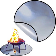 Sostegno per Fuocherello - Tappetino di Protezione per Terrazza - Protezione per Terrazza - Vetroresina Resistente al Calore - Circolare - Argento