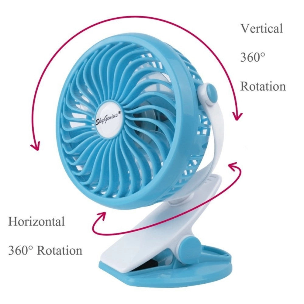 Trade Shop - Ventilatore Orientabile A 4 Pale Stand Con Pinza A Clip Rotazione A 360 Gradi -