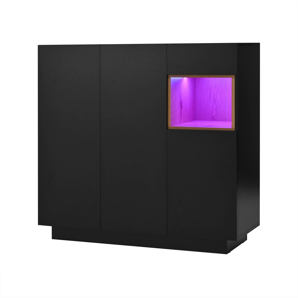 Scarpiera Nera e Legno con Cassetto per 14-18 Paia; Ripiani Regolabili; 105x39.5x100.5 cm