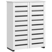 MOBILE SCARPIERA A 5 LIVELLI CON 4 RIPIANI REGOLABILI E ANTE A DOGHE IN LEGNO 76X33PX98 CM BIANCO