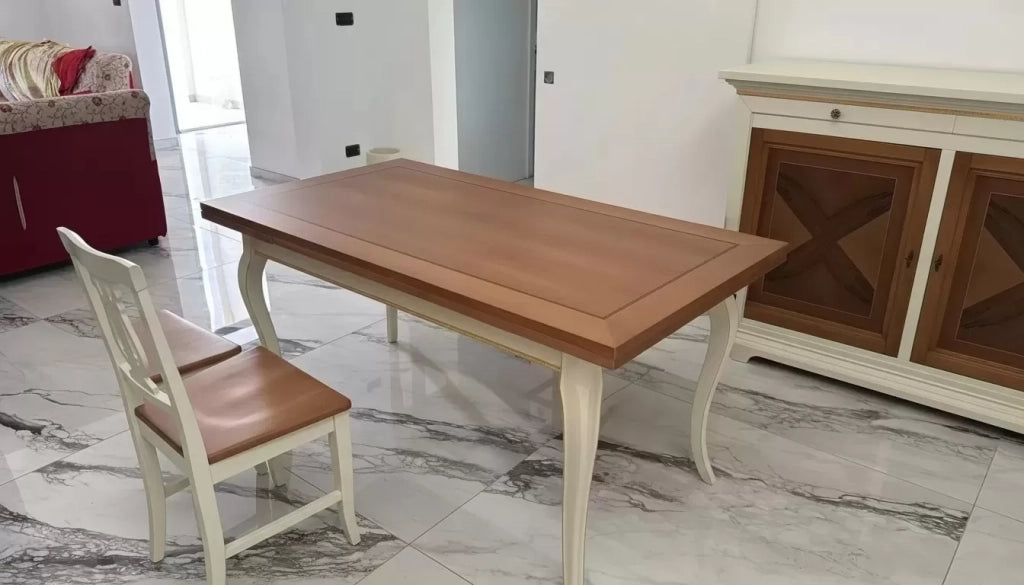 Set 2 sedie a lira legno shabby bicolore con seduta legno - Mobili 2G