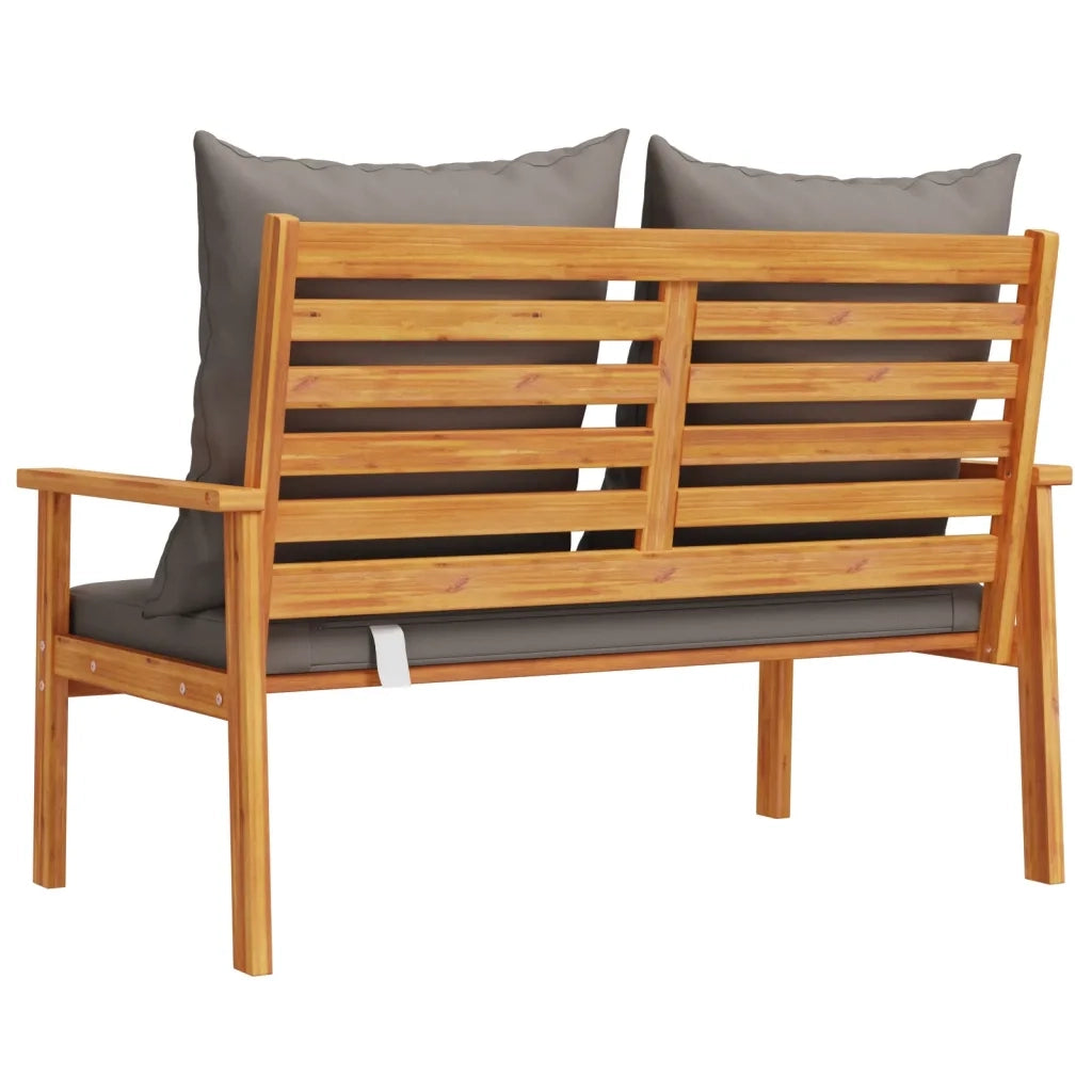 Panca Divano da Giardino 120 cm Cuscini Legno Massello Acacia 366379