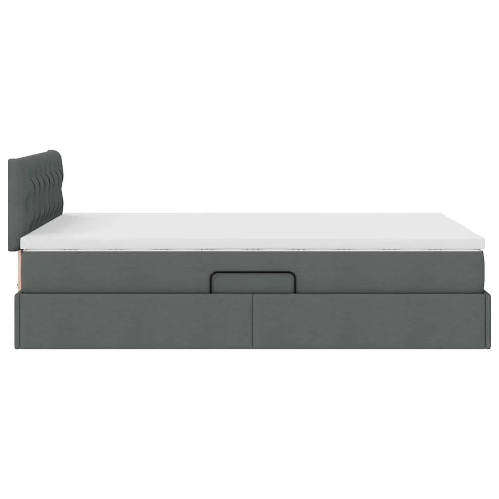 Letto con contenitore e materasso Grigio scuro 120 x 190 cm 3370558