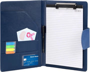 Borsa da scrivere A4 con clipboard in pelle, chiusura magnetica, tavolo da scrivere, blocchetto per note e penna