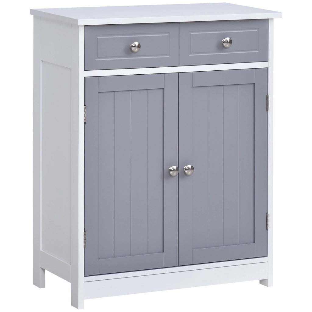 Mobile Bagno con 2 Cassetti e Ante ¨C Zephmum ¨C Grigio 60x30x75 cm