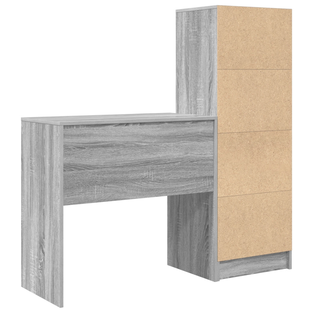 Scrivania con Storage Grigio Sonoma Legno Ingegnerizzato