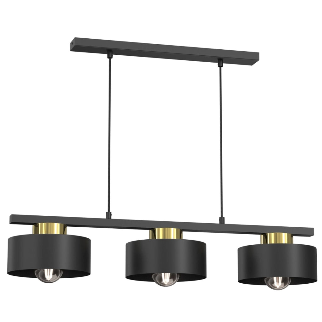 Lampada a sospensione Marti nera/oro 3xE27 Luminex
