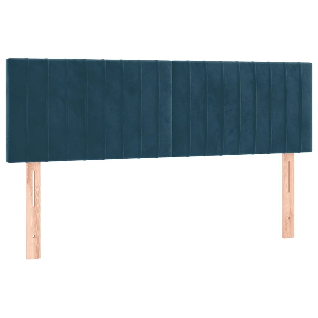 Giroletto a Molle con Materasso Blu Scuro 140x190 cm in Velluto 3141423