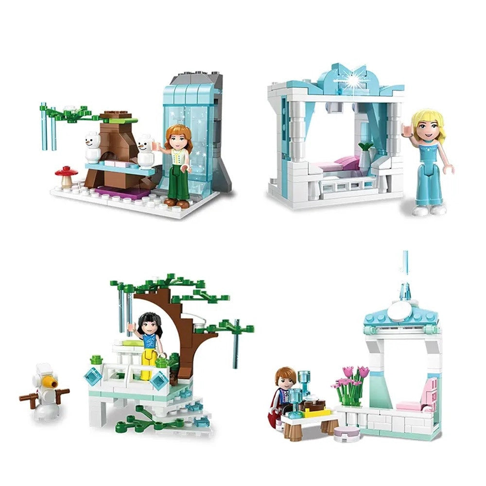 Trade Shop - Blocks Dream Castle Costruzioni Per Bambini Diy Castello Frozen 8 Set Assortiti -