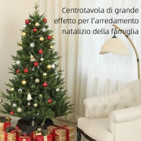 Albero di Natale Artificiale Alto 180 cm con 818 Rami e Base in Acciaio per Interni, Verde