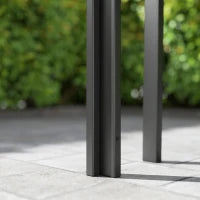 Tavolo da Giardino in Rattan PE per 4 Persone con Struttura in Metallo, 120x70x72cm, Grigio