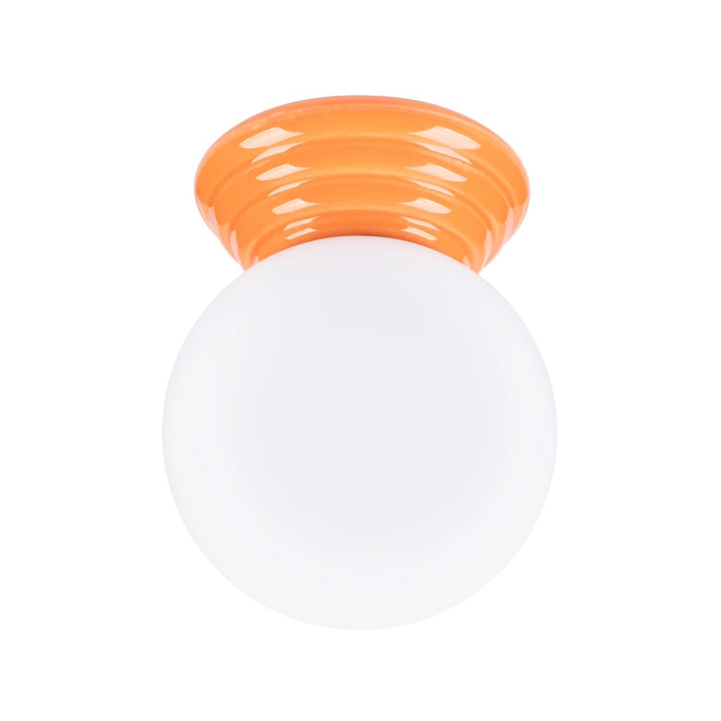 Plafoniera bagno sfera vetro opale arancio IP44 G9