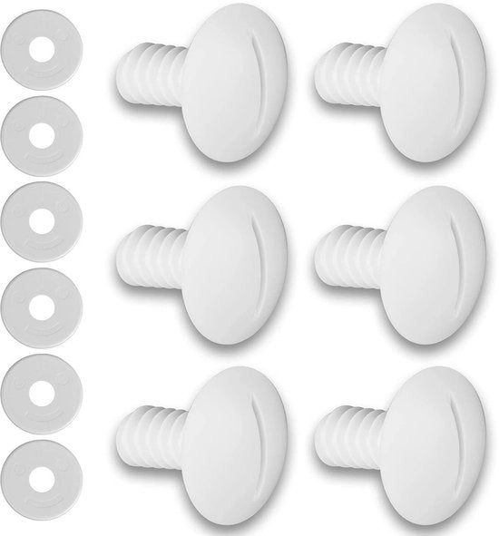 Set di Viti di Sostituzione - 6 pezzi - Bianco - ABS/PC - Adatto per Pulitore di Piscina Polaris