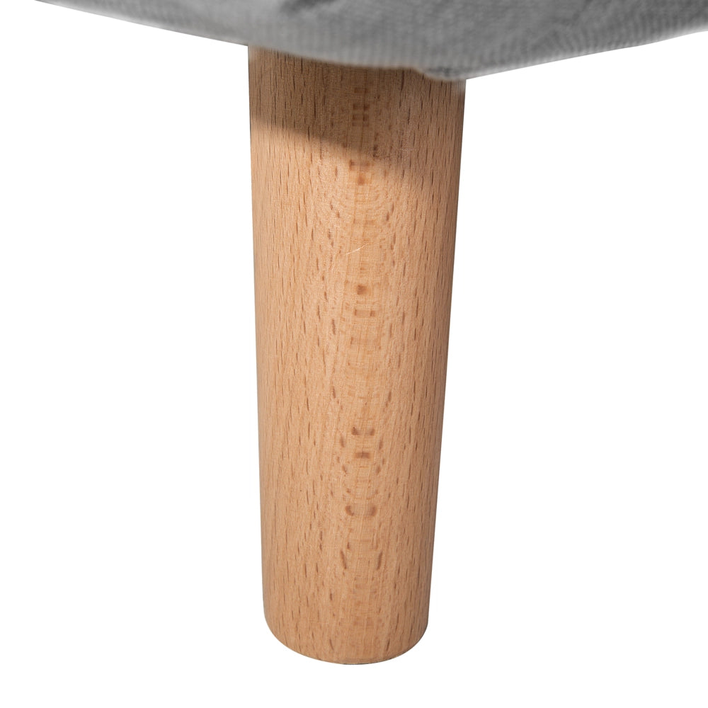 Divano letto piccolo in tessuto grigio chiaro 1 posto letto pieghevole senza braccioli scandinavo
