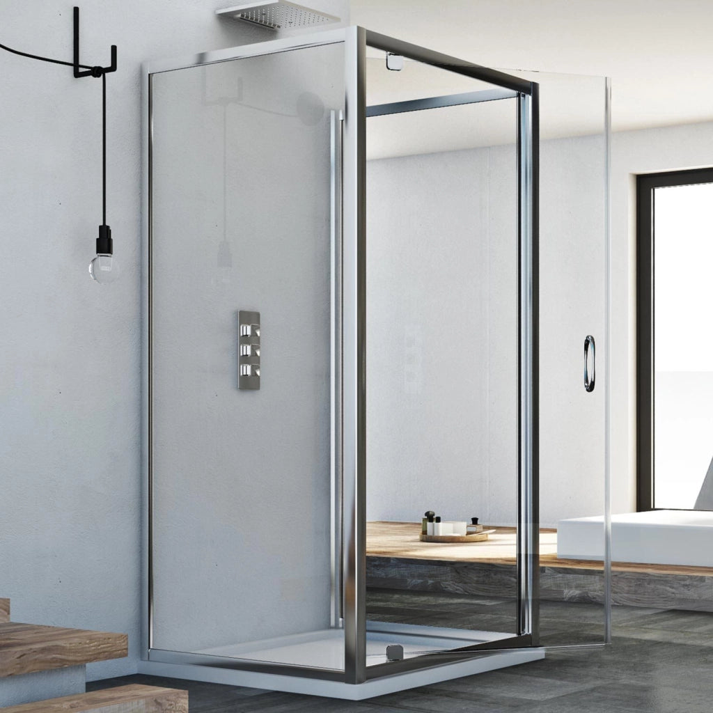 Box Doccia 3 lati 80x90x80 AP. 90 CM H185 trasparente mod. Sintesi TRIO 1 Anta