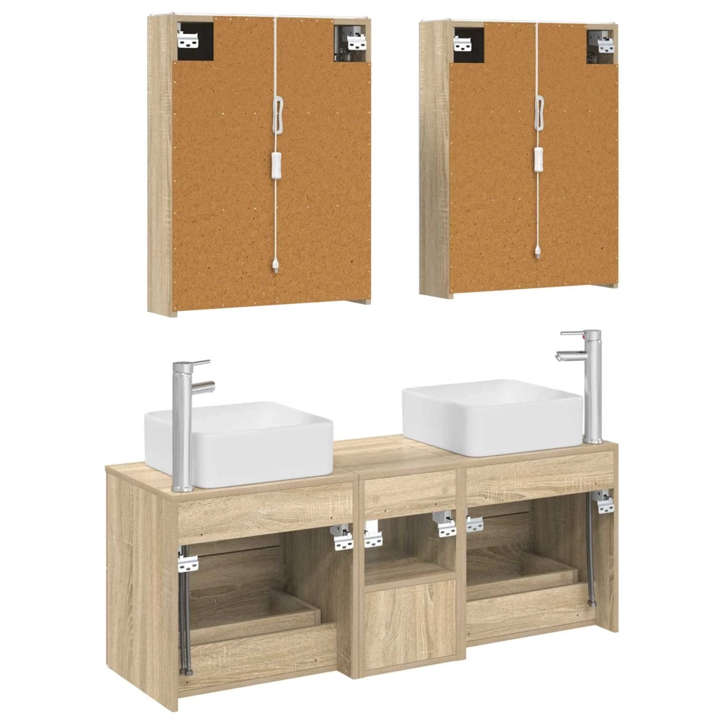 Set di mobili per il bagno 5 pcs Rovere Sonoma 3406769