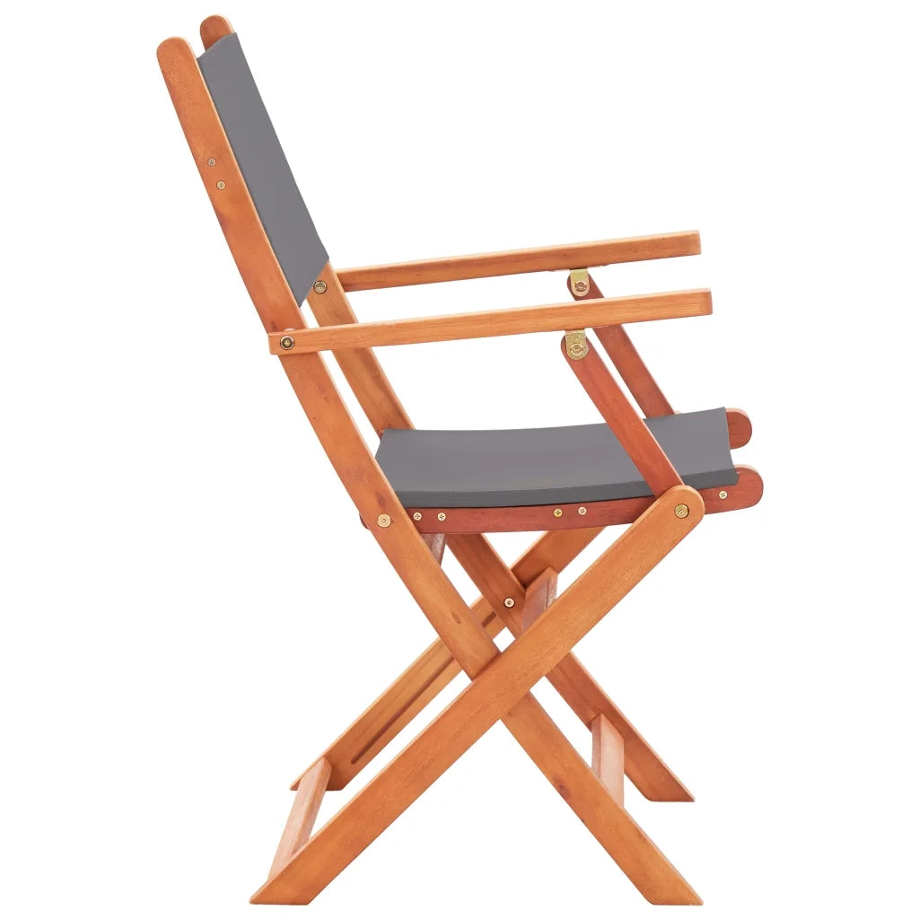Sedie da Giardino Pieghevoli 4 pz Grigio Eucalipto e Textilene  cod mxl 43323