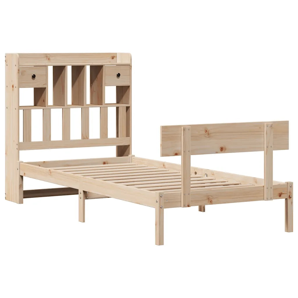 Letto Libreria senza Materasso 90x200 cm Legno Massello Pino 3321828