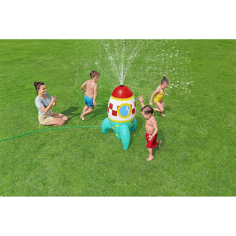 Trade Shop - Missile Gioco Spruzza Acqua Gonfiabile A Razzo Spaziale Bambini 61x64x102cm 52572 -