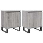 Set di 2 Comodini | Armadio da Notte | Mobiletto da notte Grigio Sonoma 40x30x50 cm in Legno Multistrato