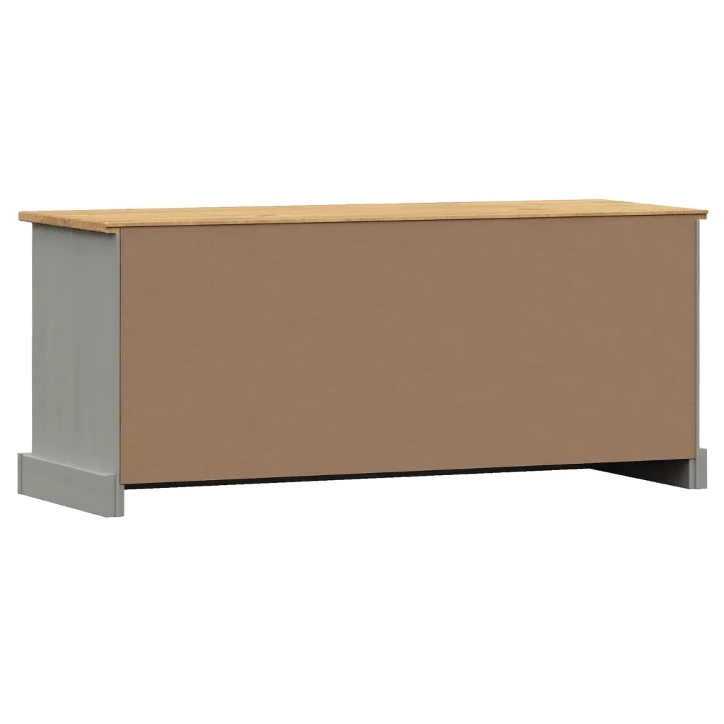 Panca Porta Scarpe Grigia VIGO 106x35x45 cm Legno Massello Pino 353180