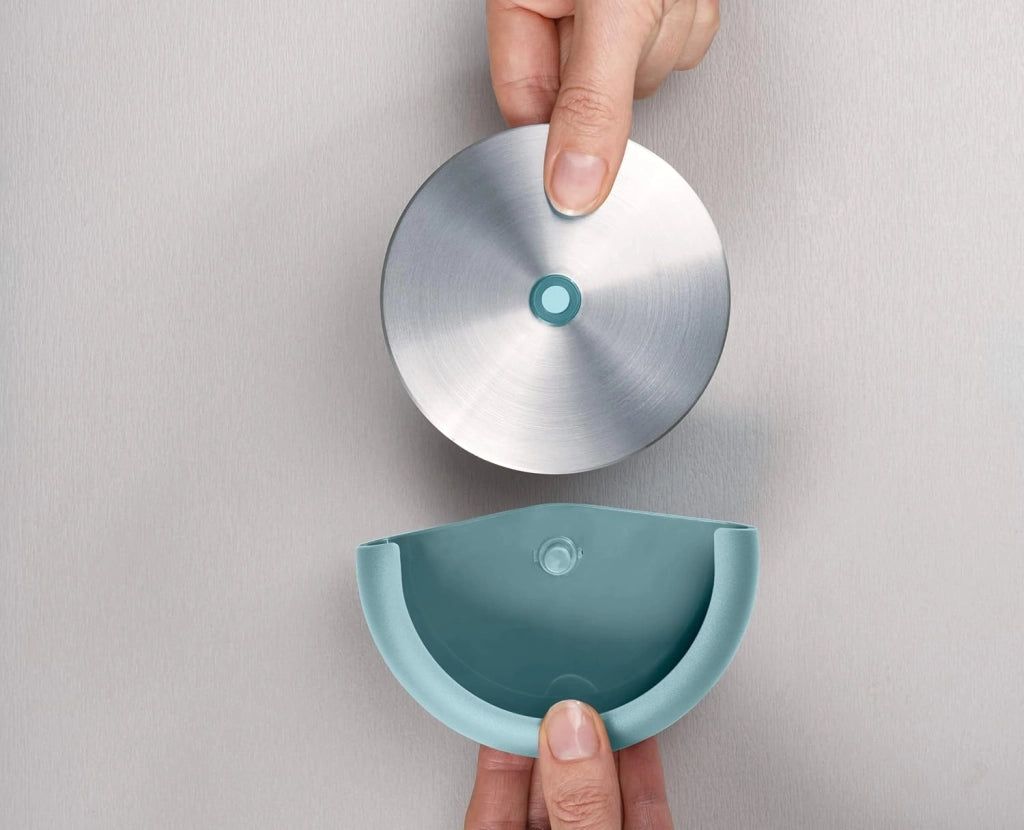 Joseph Joseph Duo Rotella Tagliapizza con Lama in Acciaio Inox, con Guaina protettiva, Compatto, Azzurro Scuro