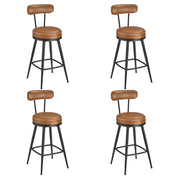 Set di 4 sgabelli da bar sedie da cucina con seduta imbottita design in PU con cuciture in stile moderno di metà secolo per cucina o bar marrone 12_0005372