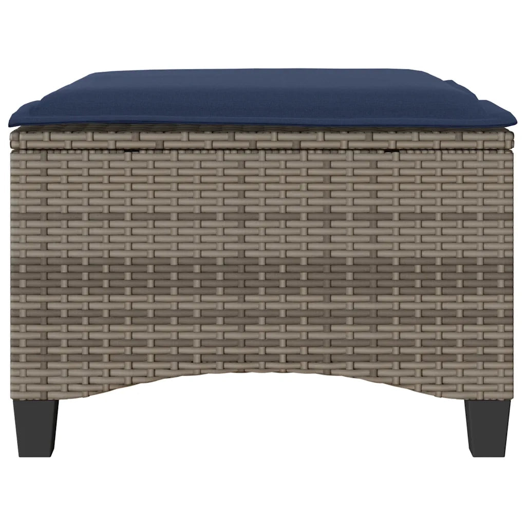 Sgabelli Giardino con Cuscini 2 pz Grigio 55x55x36cm Polyrattan 4108252