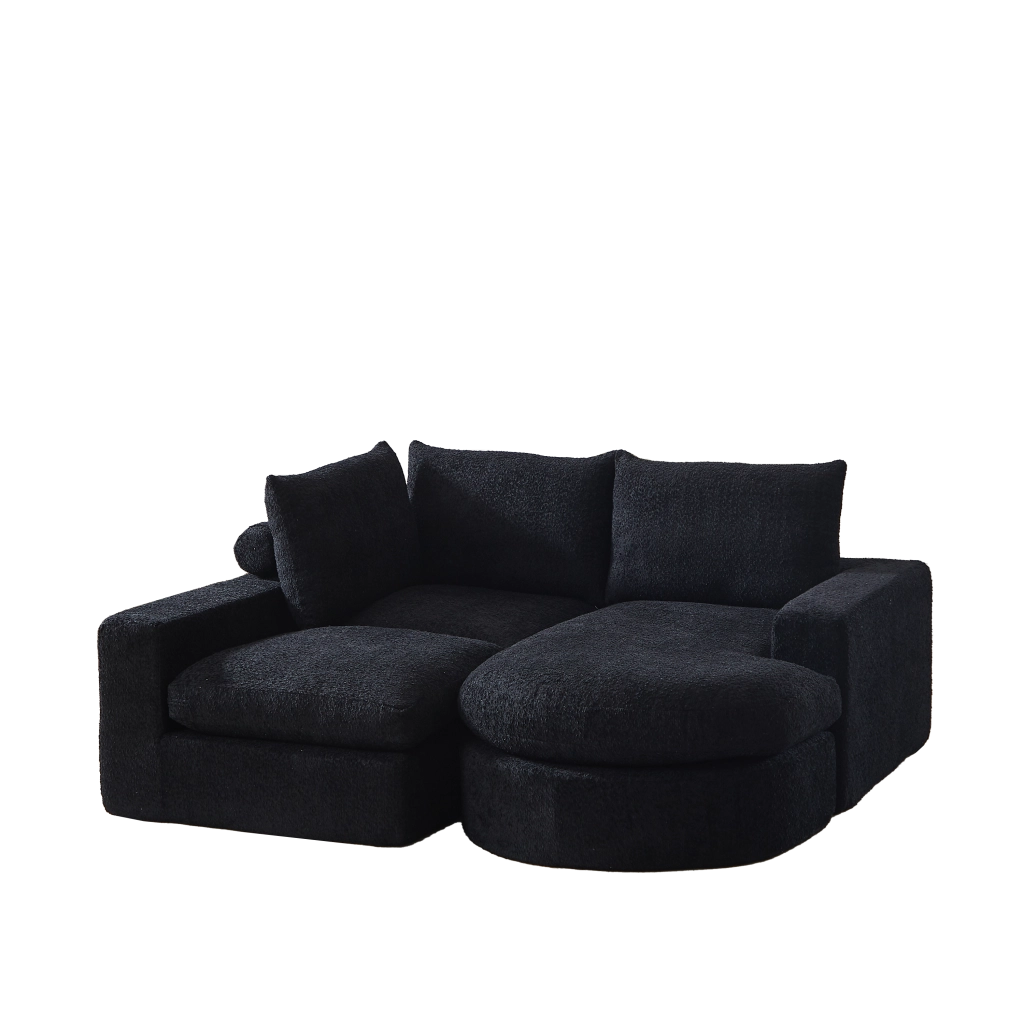 Divano Modulare Angolare con Chaise Longue in Chenille ¨C MINIMAL ¨C Grigio