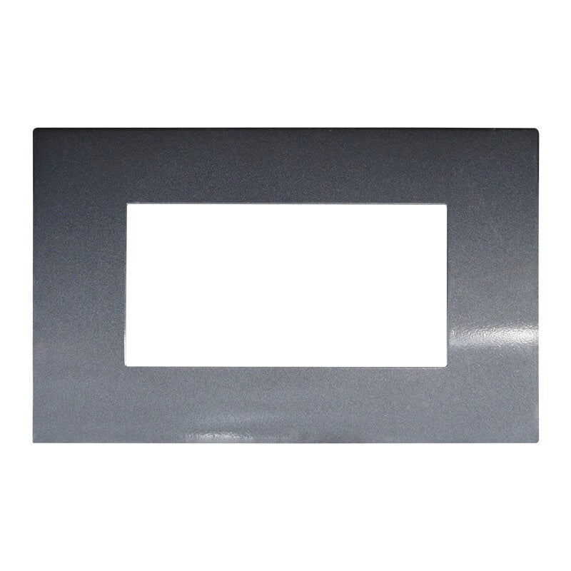 Placca Plastica Serie Venus 4P Colore Acciaio Scuro Compatibile Con Vimar Arke
