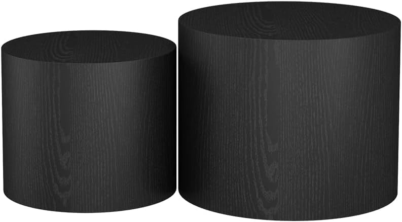 Set di tavolini Giva, Nero, 48 x 48 cm, adatti come tavolini da salotto e per aree lounge