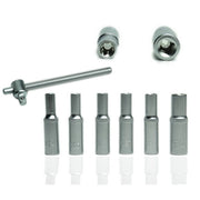 Trade Shop - Set 7pz 6 Chiavi Bussola Torx 1/4" Scanalati Striscia Clip Millerighe Chiavino -