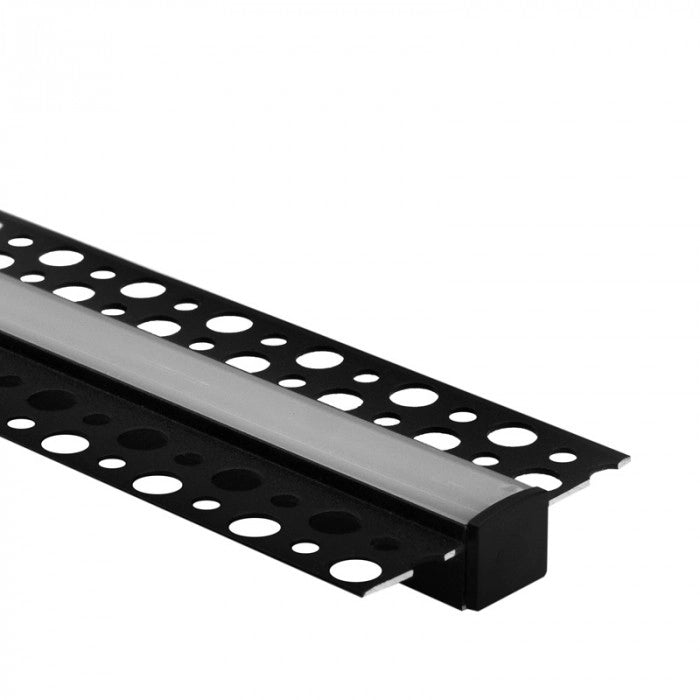 Profilo LED GP02 incasso nero diffusore opalino 2m Ecolight